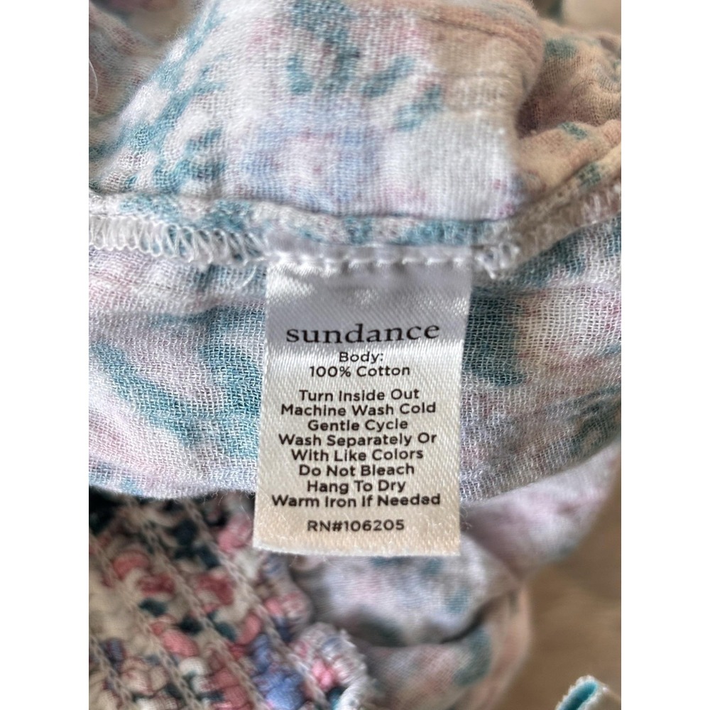 Sundance Pants Womens Medium Multicolor Floral Cropped Crepe Cotton Boho Lounge - Picture 4 of 7